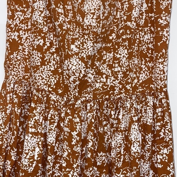 Lapis by Anthropologie Brown White Floral Cotton Blend A-line Dress Size Small - Picture 6 of 14